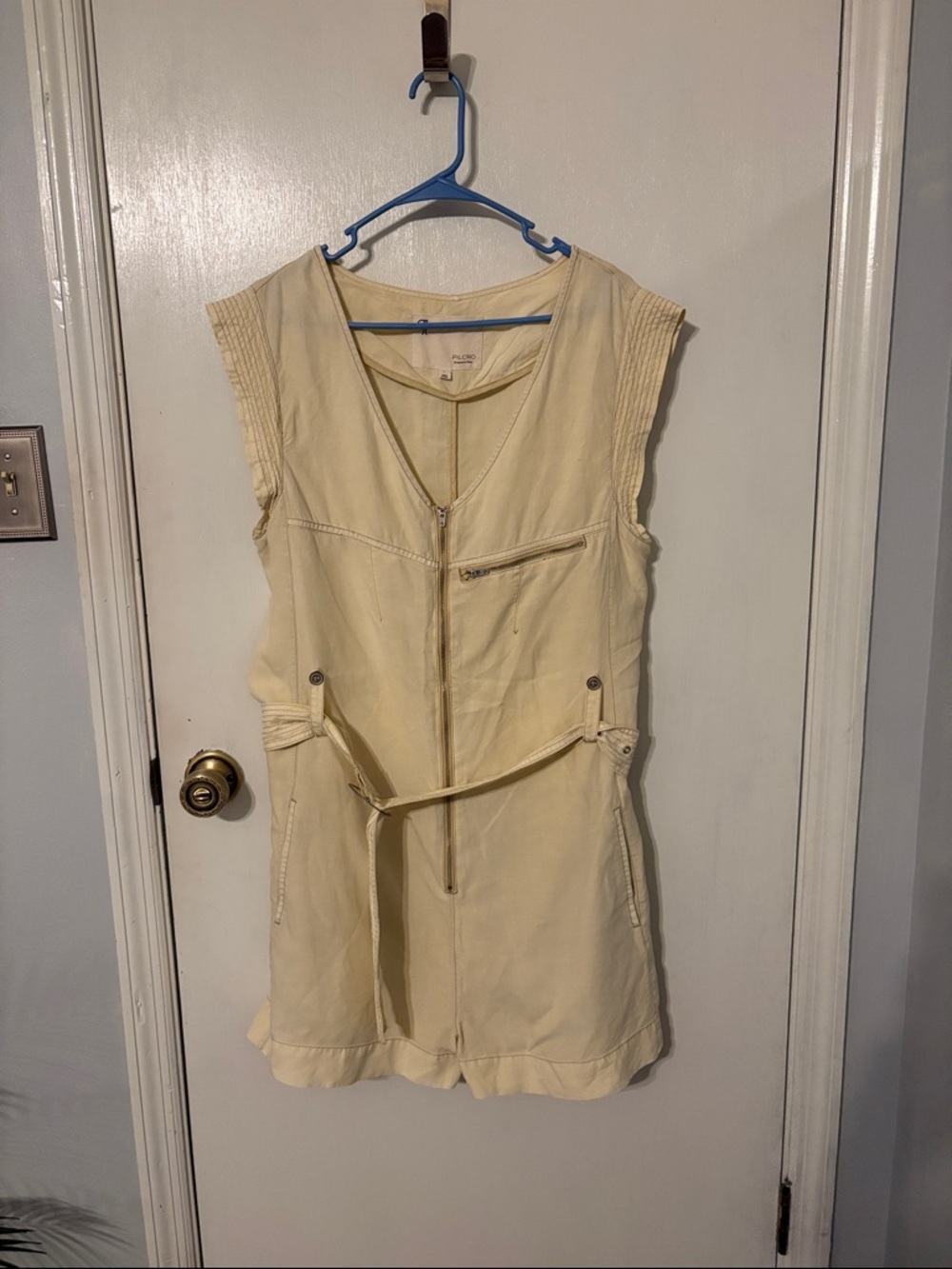 Pilcro Belted V Neck Romper
